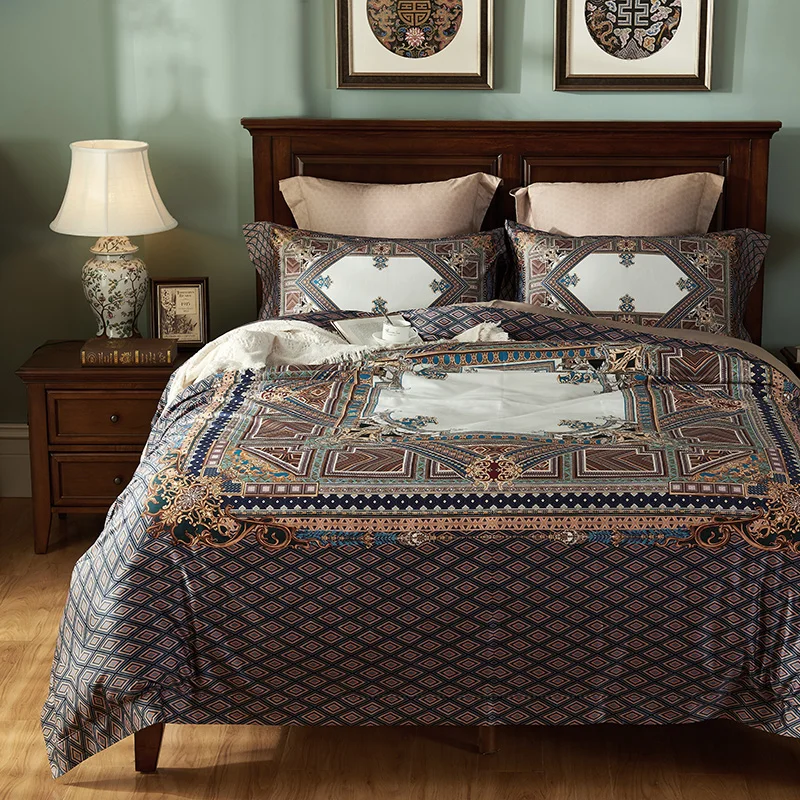 

New 100S Egyptian cotton bedding sets Mandala duvet cover set bohemia bedsheet Pillowcase queen king size Bedlinen