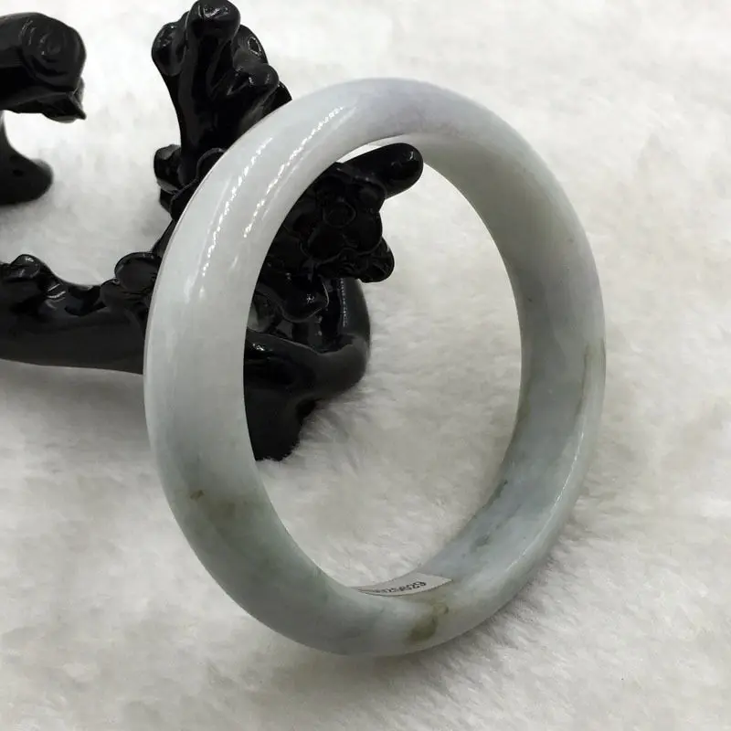

02095 Certified Grade A Natural Lavender Green Jadeite Jade Bracelet Bangle