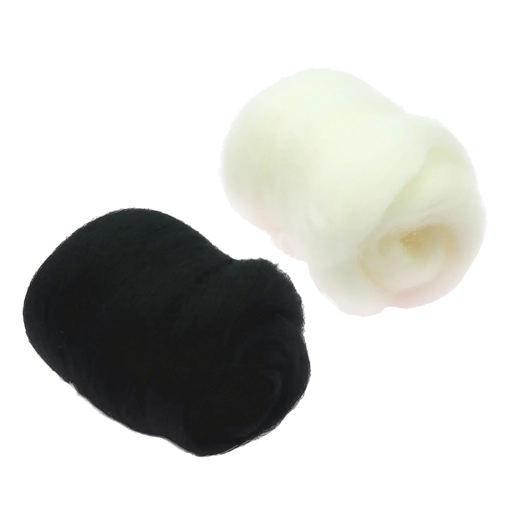 2pcs 10g Felting Wool Fibre Wool Yarn Roving for Needle Felting Hand Spinning