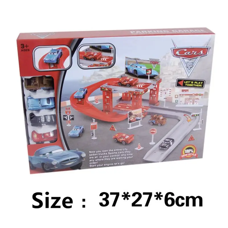 Disney Pixar Cars Parking Lot Lightning Mcqueen Mater sherif трек Пластиковые Фигурки игрушки Модель
