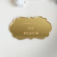 Пользовательское имя акриловое зеркало шоколадная бирка лазерная обработка на заказ имя зеркало наклейка DIY сторонний Декор