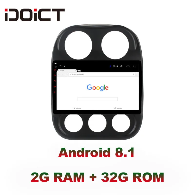 Sale IDOICT Android 8.1 IPS 2G+32G  Car DVD Player GPS Navigation Multimedia For JEEP Compass Patriot Radio 2009-2016 car stereo 1