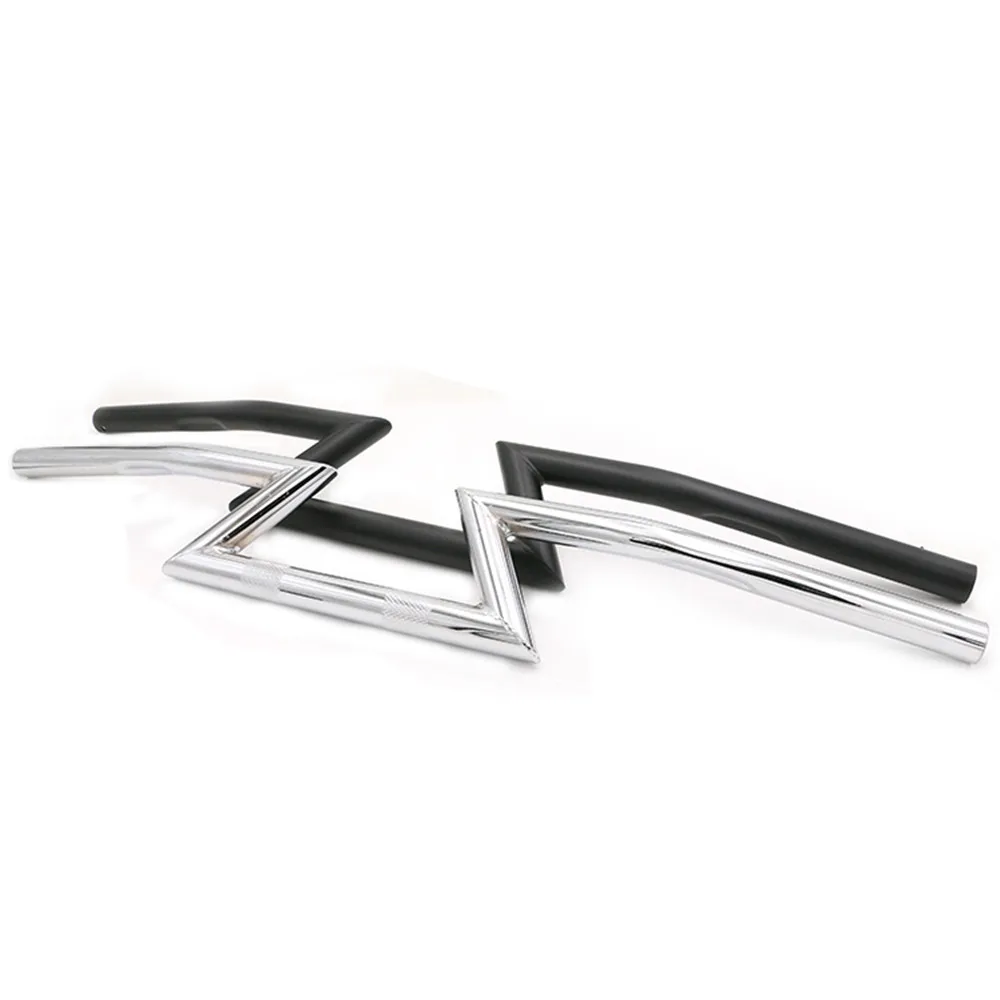Черный/хром 1 &quot25 мм ручка на руль Z Bars для Honda Yamaha Suzuki Kawasaki forHarley Dyna Touring Cruiser Chopper