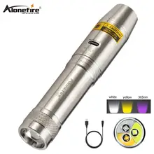AloneFire SV330 Jade Flash светильник USB Перезаряжаемый УФ светодиодный 365nm фиолетовый светильник Ультрафиолетовый фонарь для ювелирных изделий янтарные деньги AloneFire SV330 Jade Flash светильник USB Перезаряжаемый УФ светодиодный 365nm фиолетовый светильник Ультрафиолетовый фонарь для ювелирных изделий янтарные деньги