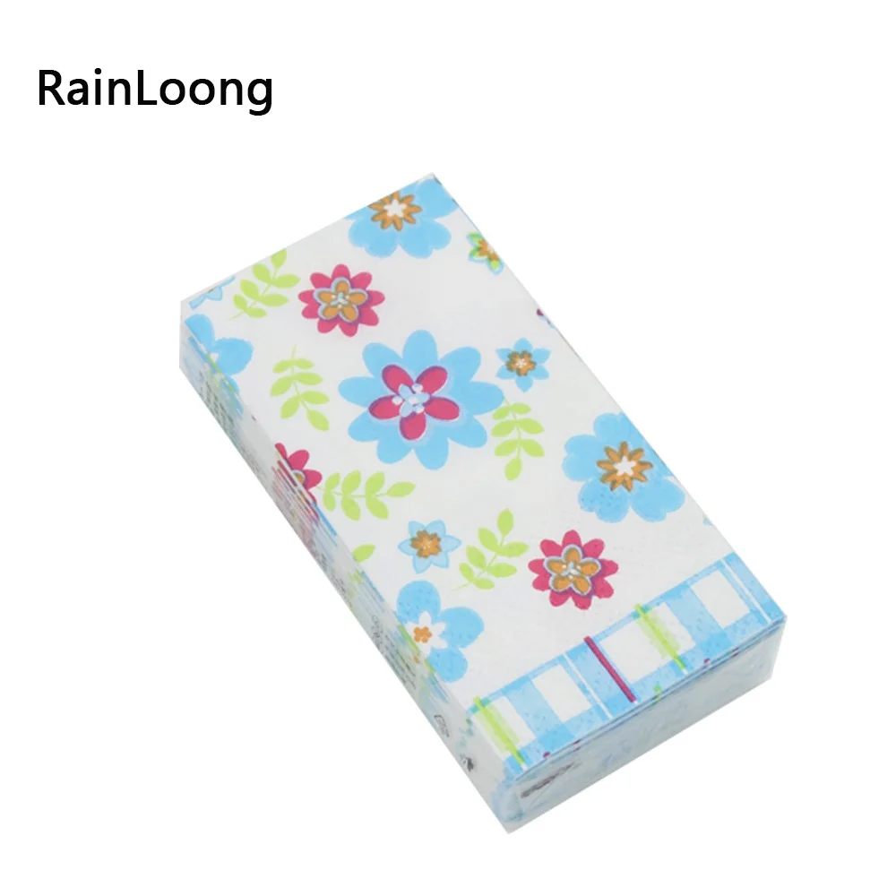 [RainLoong] маленькая карманная салфетка с цветочным принтом, тканевая бумага для носовых платков для украшения личного ухода 21*21 см 10 шт./упак./лот - Цвет: as picture