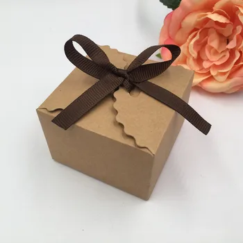 

30pcs Square Kraft and white Paper Bag,Kraft Box For Wedding Decoration,Candy Box With Name Card,Gift Box Wedding Favors And Gif
