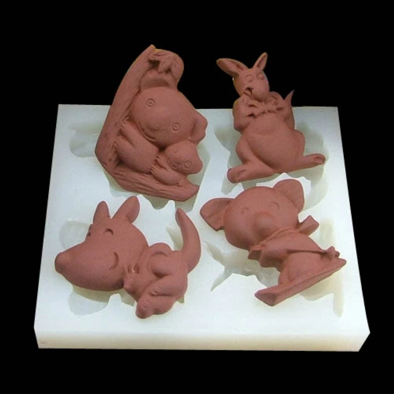 

DIY fondant cakes molds cartoon handmade soap mould kitchenware cake tools koala kangaroo mouse chocolate mold baking F0374DS30