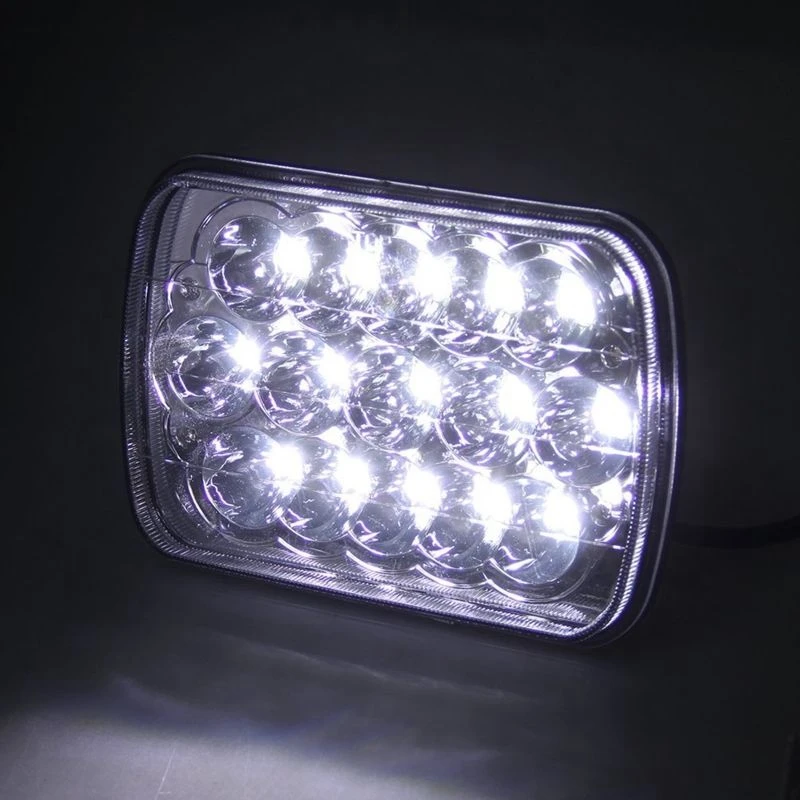 7x6 H6014 6052 6054 CHROME CRYSTAL 45W CREE LED HI LOW HEADLIGHTS CONVERSION.jpg7