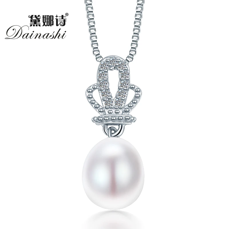 

Dainashi 2016 summer new arrival elegant crown pendant with natural water drop no flaw pearl 925 sterling silver high quality