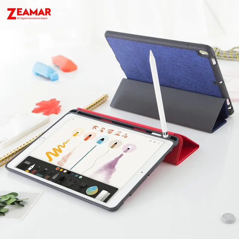 

For Apple iPad Pro 10.5 Case with Pencil Holder Leather Smart Silicone Soft Back Cover For New iPad Pro 10.5 inch Case Funda