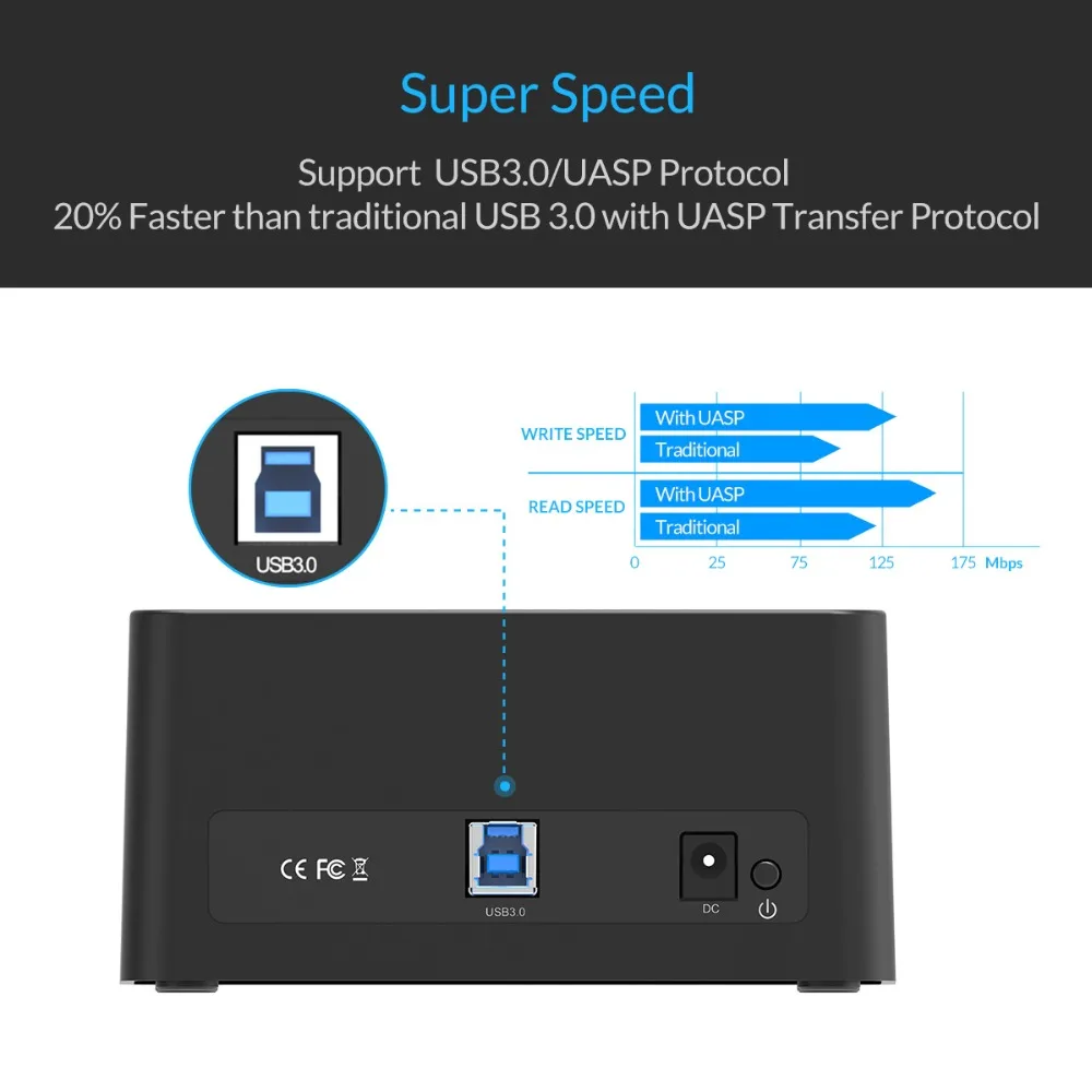 hdd external box 3.5 ORICO SATA to USB 3.0 Hard Drive Docking Station for 2.5''/ 3.5" SSD HDD Enclosure for External HDD Case With 12V Power Adapter internal hard disk case