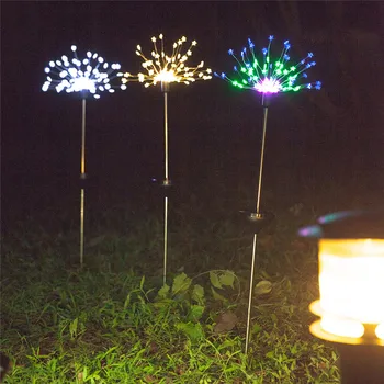 

2pcs 90LED Solar Power Garden Light Christmas Lights Outdoor Fireworks LED Lawn Lamp CLH@8