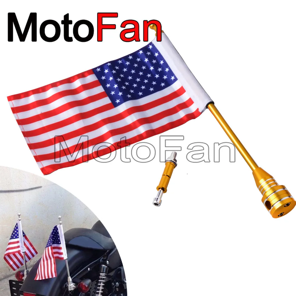 Universal Motorcycle American Flag Pole Mounts Holder USA Flags for