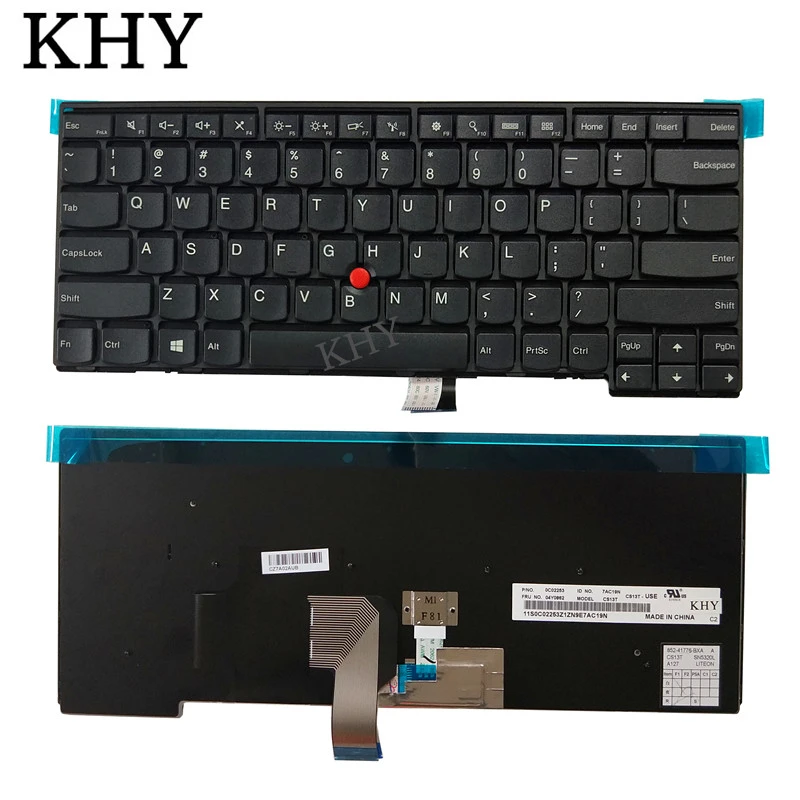 TellusRem Replacement Keyboard for Lenovo Thinkpad T470 T480 US Layout New Never Used