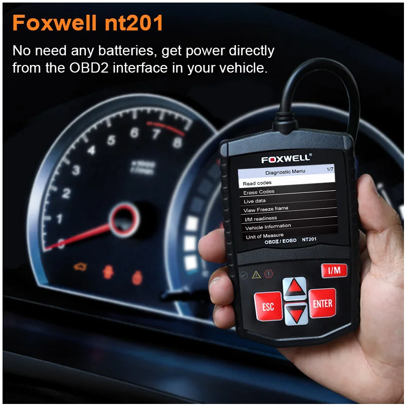 Бд obd2 автомобильной сканера Foxwell nt201 OBDII EOBD Двигатели для автомобиля код ошибки