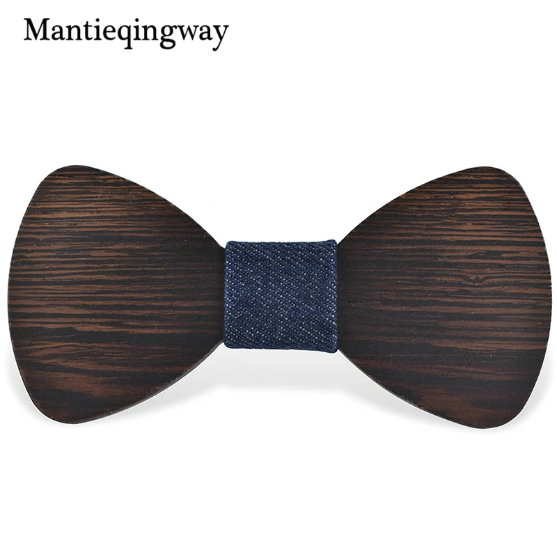 Mantieqingway брендовая с деревянной полосатой клетчатой клеткой в горошек мужской галстук-бабочка для свадьбы деревянные галстуки для мужчин s