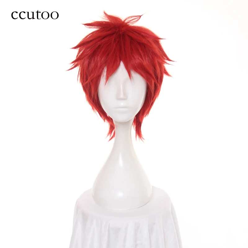 

ccutoo 30cm Uta no Prince sama Otoya Ittoki Red Short Fluffy Layered Synthetic Hair Wig Heat Resistance Cosplay Wig