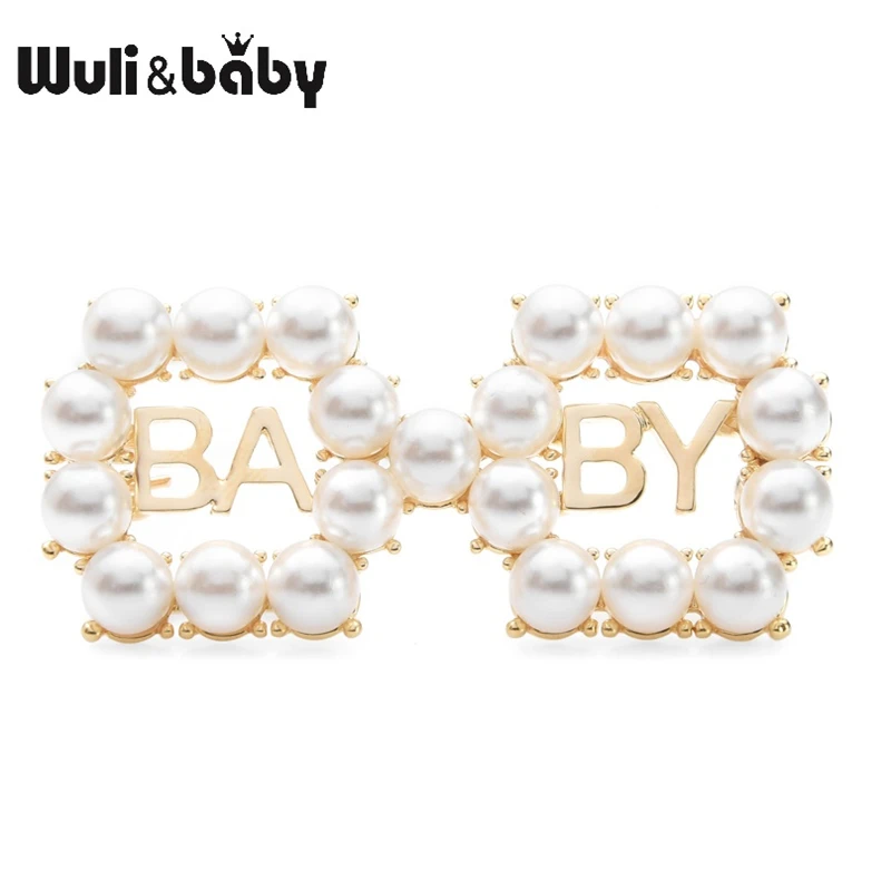 Wuli & baby 2019 Детские стеклянные Броши с буквами для женщин Модная стильная брошь
