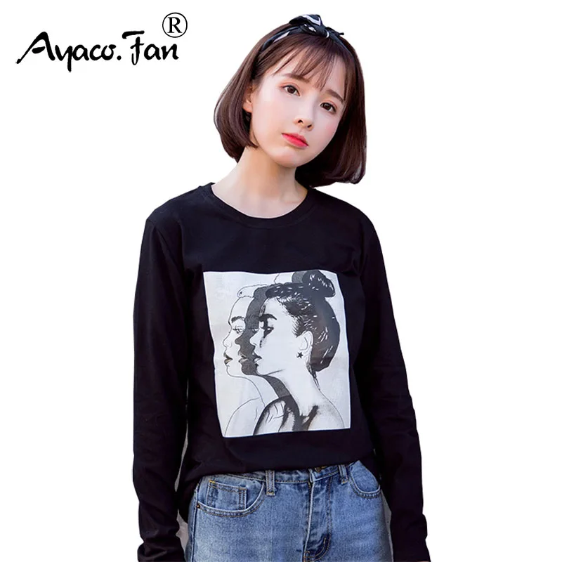 

2019 Spring Summer New Cute O-Neck Long Sleeve Women Shirts for Students Girls Casual Animal Slim Fit Blouses Soft Shirt Tops