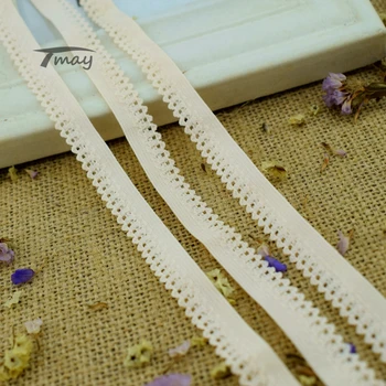 

#279 apricot color Lace Ribbon 11MM Wide 8yards/lot stretch elastic lace Trim Sew Lace Webbing Appliques for Underwear Apparel