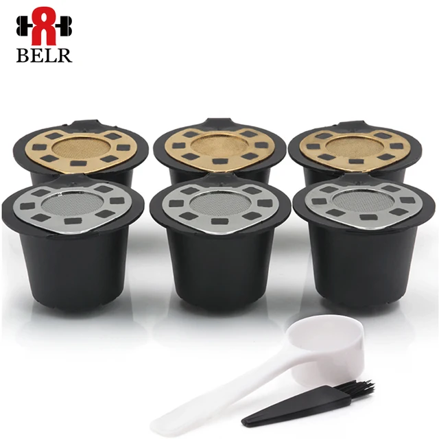 Special Price 2/4/6pcs/bag Coffee Capsules Filter Baskets For Nespresso Cafeteras De Capsulas Refillable Reusable Coffee Dripper Cup 2 Color 