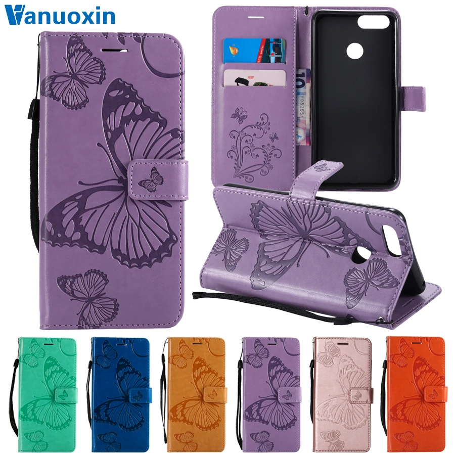 

Honor 7X Leather Cases on for Fundas Huawei Honor7X Case sFor Huawei Honor 7X Case butterfly Flip Wallet Cover Phone Bag Coque