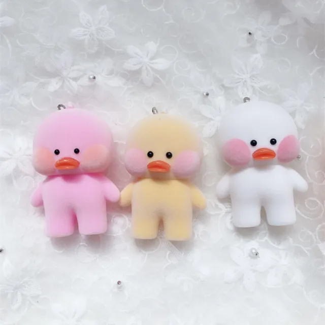 New Arrival Cute Lalafanfan Duck Keychain Kawaii Cafe Mimi plush toy Duck Action Figure Keychain Bags Decor Toy Children Gifts 2