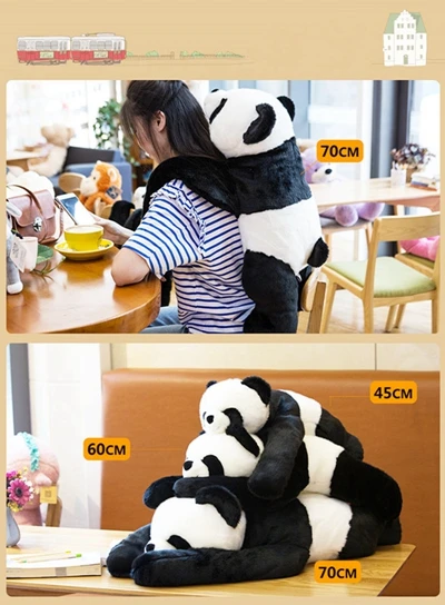 Quality Soft Panda Plush Toy Shoulder Panda Doll Cute Black White Hug Bear Toys for Children Adults Gift Deco 28inch 70cm