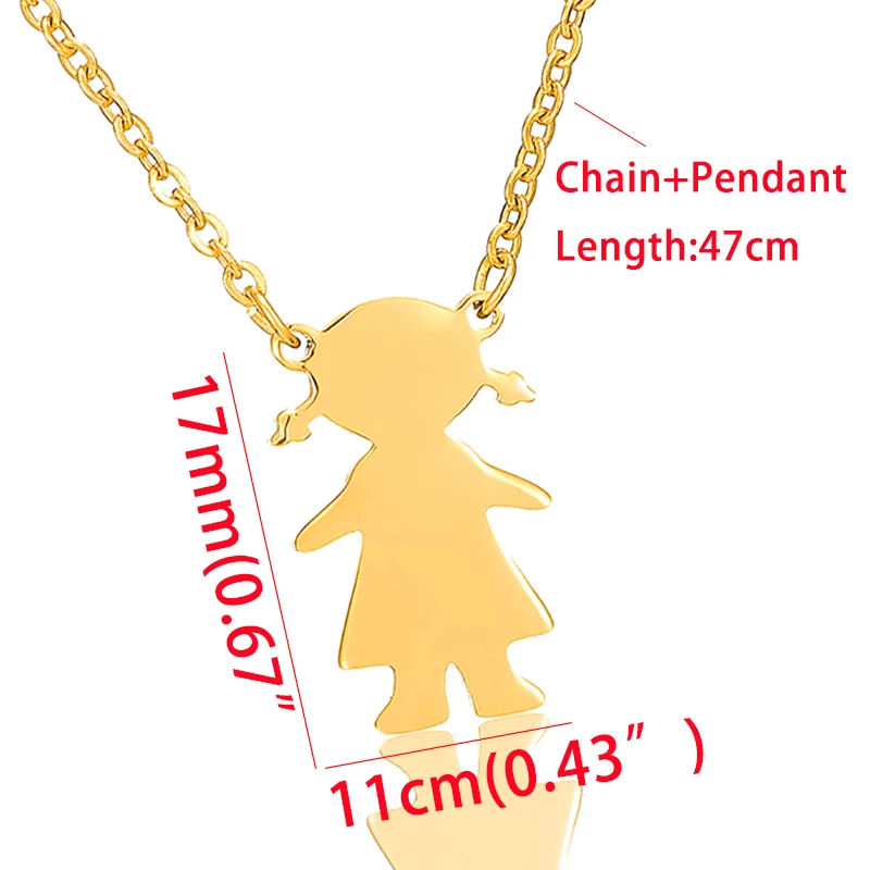 AMORUI Family Girl Choker Necklace Stainless Steel Rose Gold/Gold/Silver Color Daughter Necklaces & Pendants for Women Jewelry