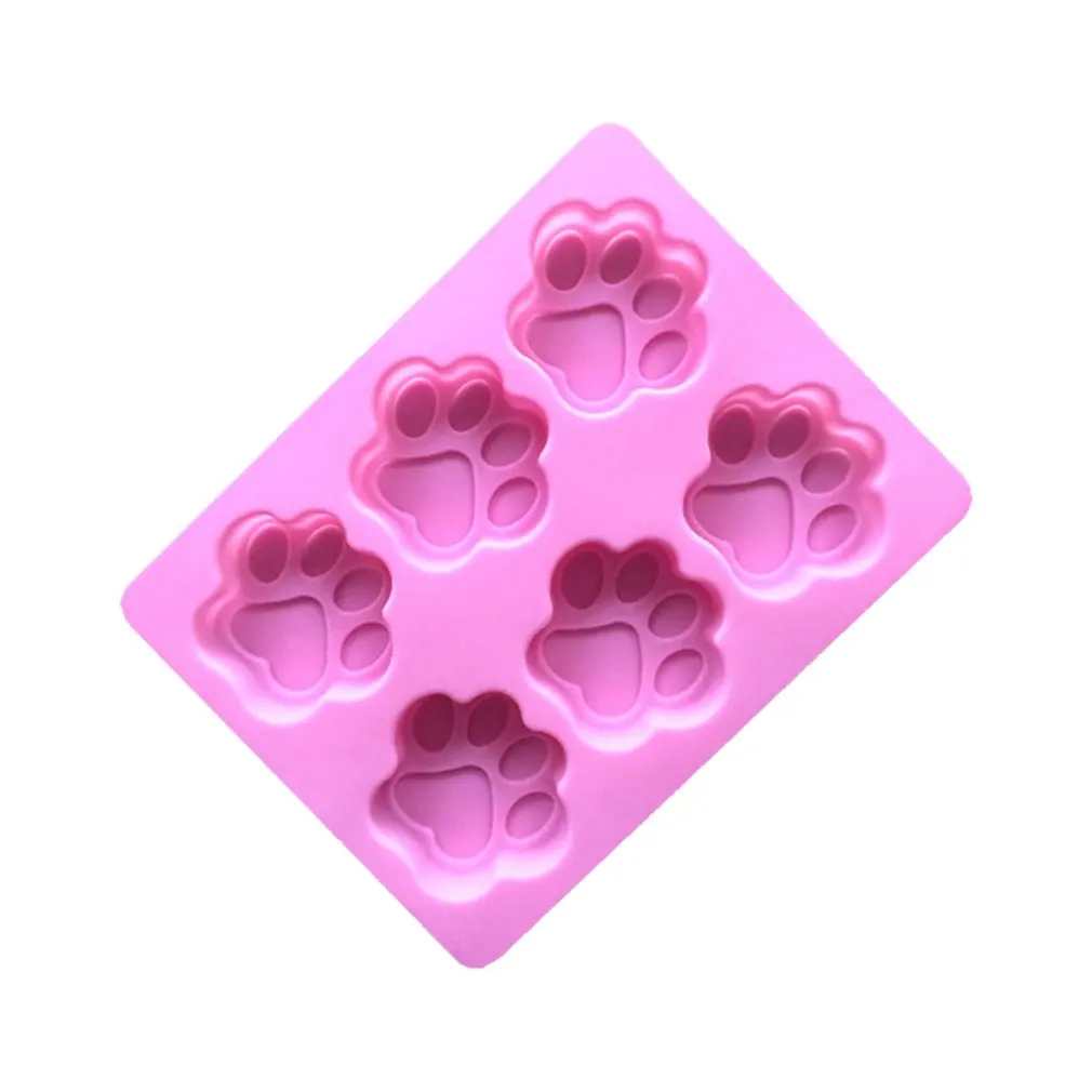 

6 Grids Cat Claw Shape Silicone Soap Mold Tray For Homemade Diy Baking Mould Cake Muffin Baking Mold Ice Cube Tray