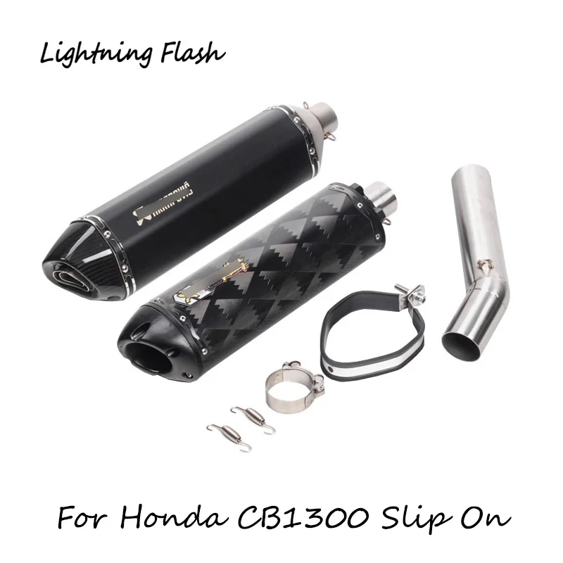 

For Honda CB1300 Motorcycle Exhaust Mid Tail Pipe Set Stainless Steel Link Converter Muffler Escape with DB Killer Slip On 51 mm