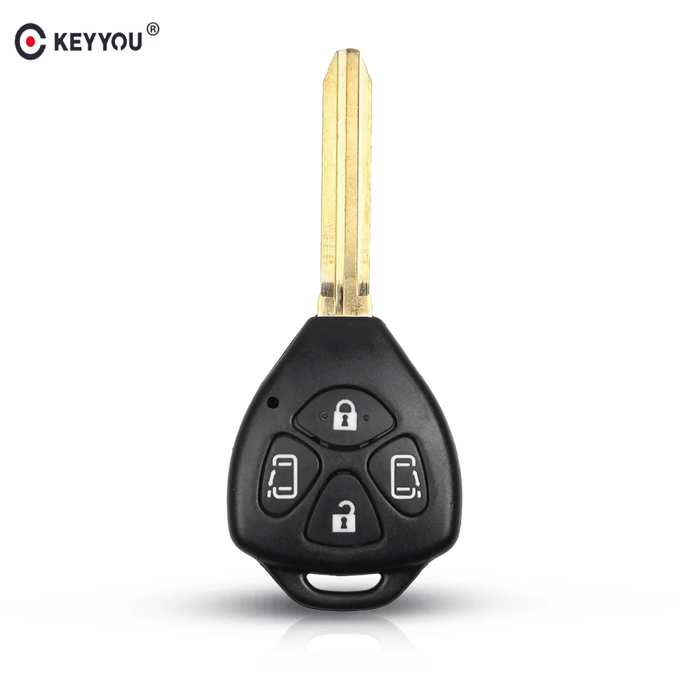 KEYYOU 4 кнопки ключа автомобиля оболочки чехол Брелок для Toyota Corolla Alphard Camry TOY43 Blade