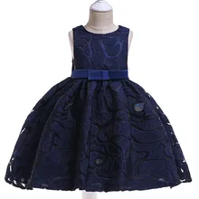 Детские платья для девочек; Свадебные платья для девочек; элегантное платье принцессы с цветочной вышивкой для девочек; платья для дня рождения, выпускного бала