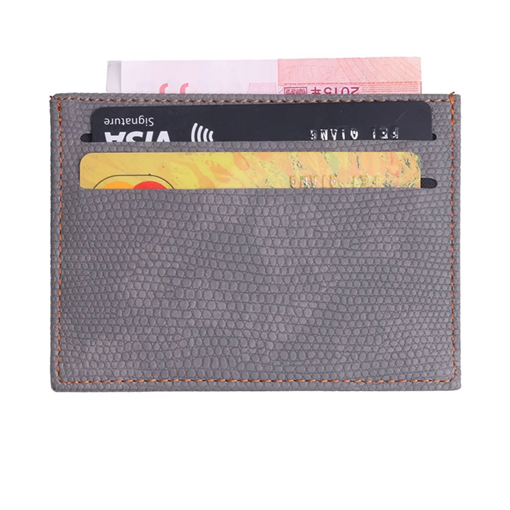 Slim Mini Card Holder Lizard Pattern Leather Bank Business Id Bag Wallet Case For Men Women Travel Accessories | Багаж и сумки