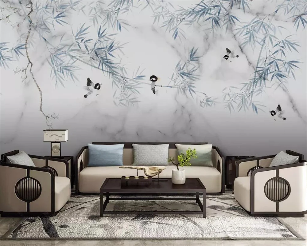 3D Bird Flower bamboo tree Wallpaper Decal Dercor Home Kids Nursery Mural  Home