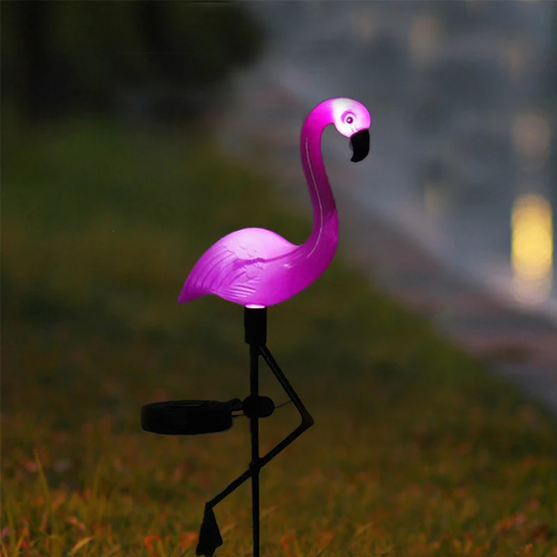 LED Solar Garden Light Simulated Flamingo Lawn Lamp ...