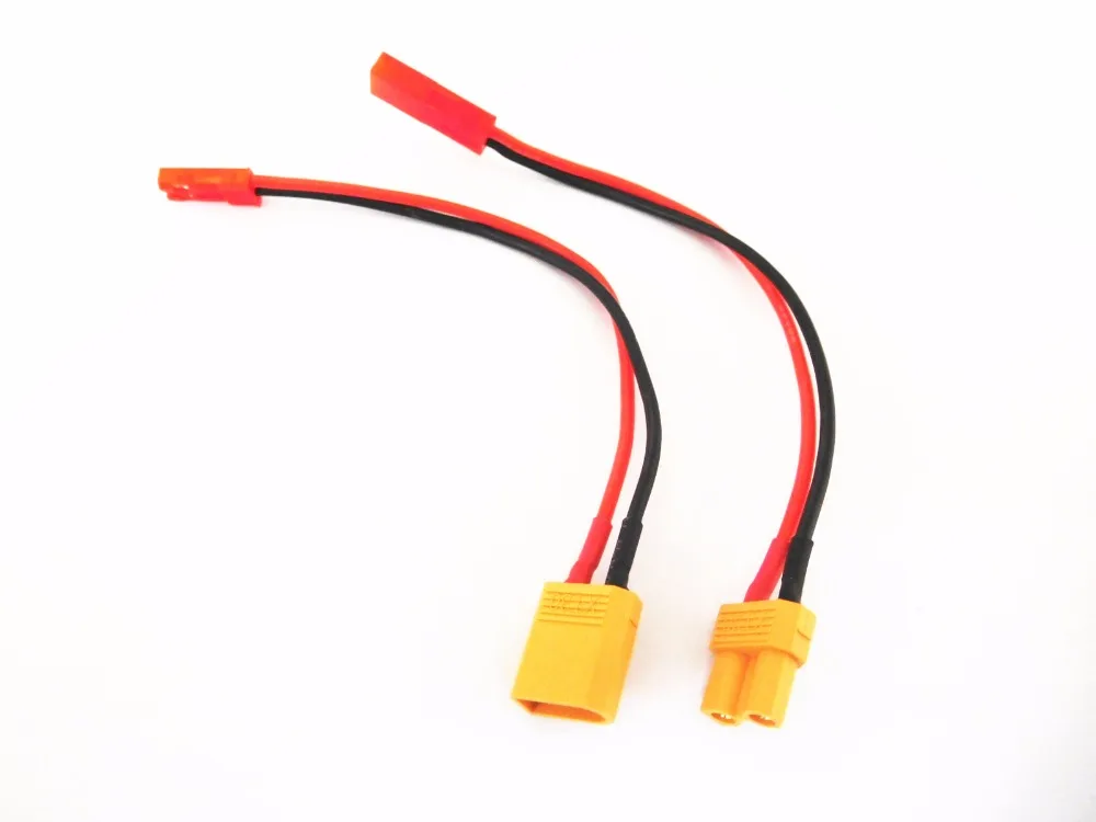 1pair XT30 Male/Female Plug to JST Connector Adapter Lipo Battery Cable