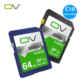 

OV SD Card 16GB 32GB 64GB 128GB Memory Card Class10 80MB/s High Speed Storage SDXC Card for SLR Digital Camera Car Flash Card