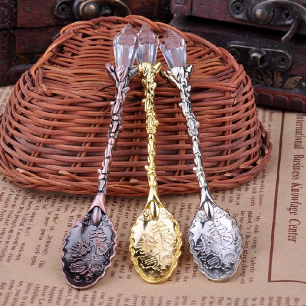 

Hot Royal Luxury Vintage Palace Carved Coffee Tea Mini Ice cream Scoop Spoon