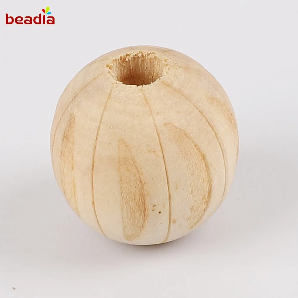 

OUTLETS 1pcs Big Size 20mm Fashion Hot Natural Round Loose Wood Beads for DIY Jewelry Making Wooden Baby Clip Crafts Necklace