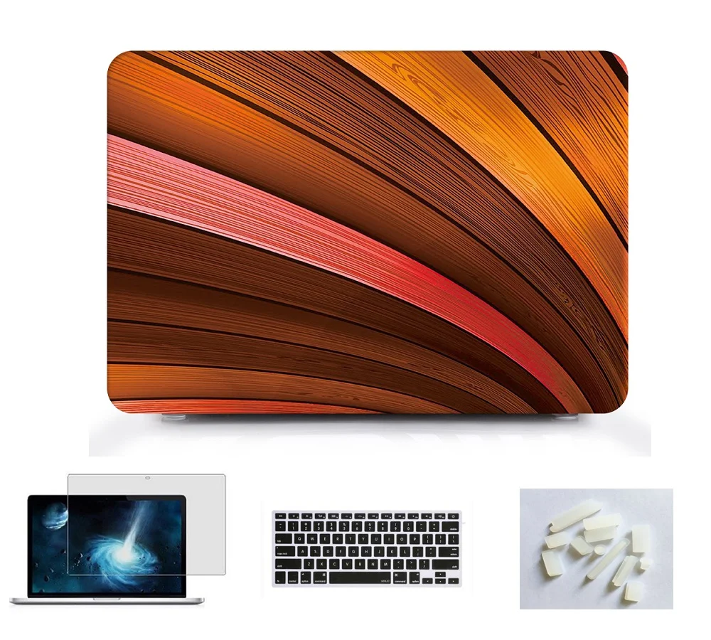 Plastic Hard Case Cover Laptop Shell+Keyboard Cover+Screen Film+Dust Plug For Macbook Air 11 13 Pro 13 15 Retina Touch Bar 13 15