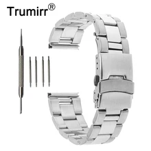 3 указка из нержавеющей стали часы ремешок для Pebble Time Круглый 20 мм Bradley часы Пряжка ремешок браслет с замком черный, серебристый