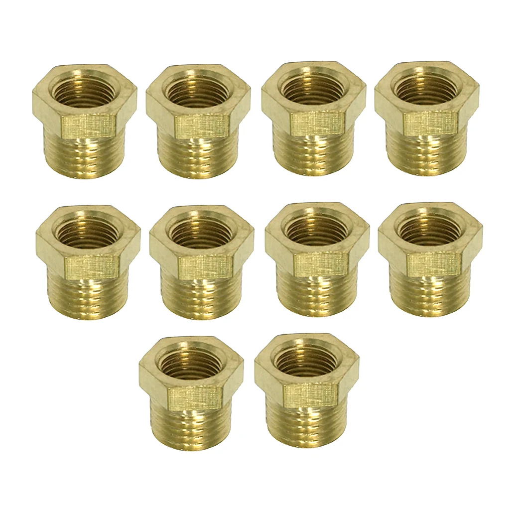 10 Pieces 1/8 Male x 1/4 Inch Brass Straight Invert Flare Female Pipe Adapter Fitting