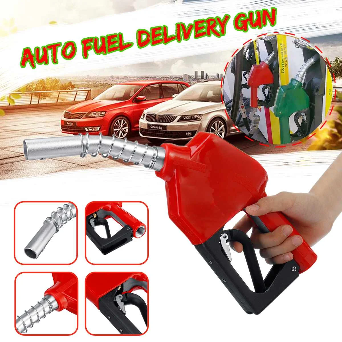 

ZEAST Auto Fuel Refilling Nozzle G un Automatic Cut-off Fuelling Nozzle Fuel Diesel Oil Dispensing Tool Oil Water Refueling G un