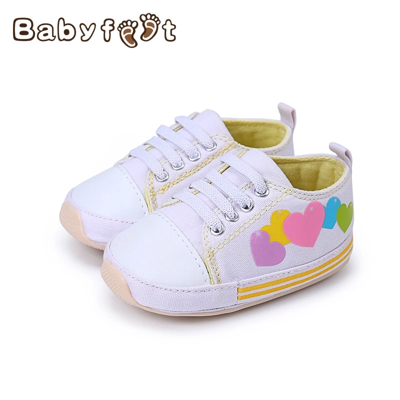 ==> [Free Shipping] Buy Best Baby Boys And Girls Canvas Toddler Anti-Slip First Walker Premium Soft Sole Infant White With Heart-Shaped Pattern Online with LOWEST Price | 32808322575