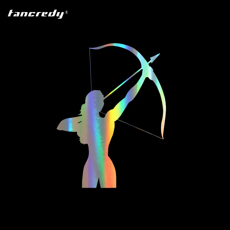 

Tancredy 12.5*9.5cm Girl with a Crossbow Archery Sports Car Styling Stickers Decorative Vinyl Decal Waterproof Car Accessories