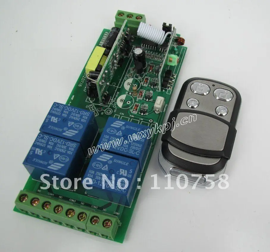 

HOT 100%NEW AC85V~250V RF 4 CH Wide Voltage Multi-Function Wireless Remote Control Switch System 315/433MHZ