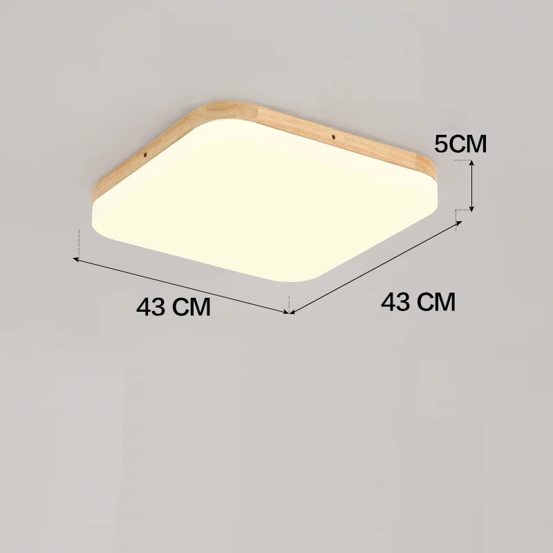 Современный светодиодный потолочный светильник, Светильники для гостиной, спальни, украшения дома, внутреннее освещение, креативный дизайн, Круглый Деревянный художественный - Цвет корпуса: 43x43cm