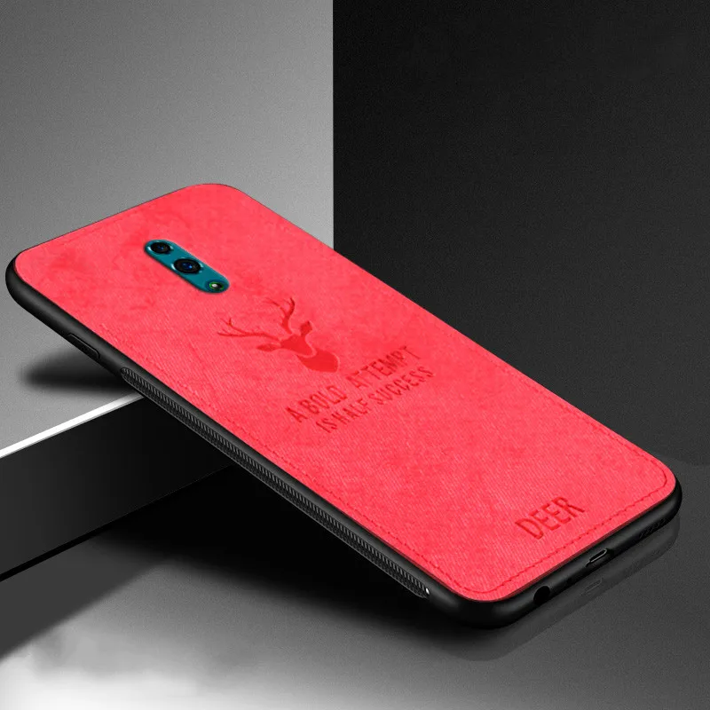 Классический тканевый чехол для OPPO Reno2 Z F 2Z 2F, чехол для телефона с животным дизайном, ТПУ, силиконовая рамка, чехол-накладка для OPPO Reno 2 Z 10X Zoom - Цвет: Red