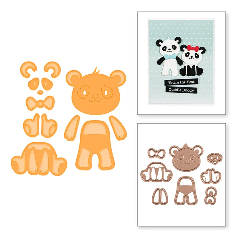 

DiyArts Panda Made Metal Cutting Dies New Dies Scrapbooking for Card Making DIY Embossing Cuts New Craft Panda Animals
